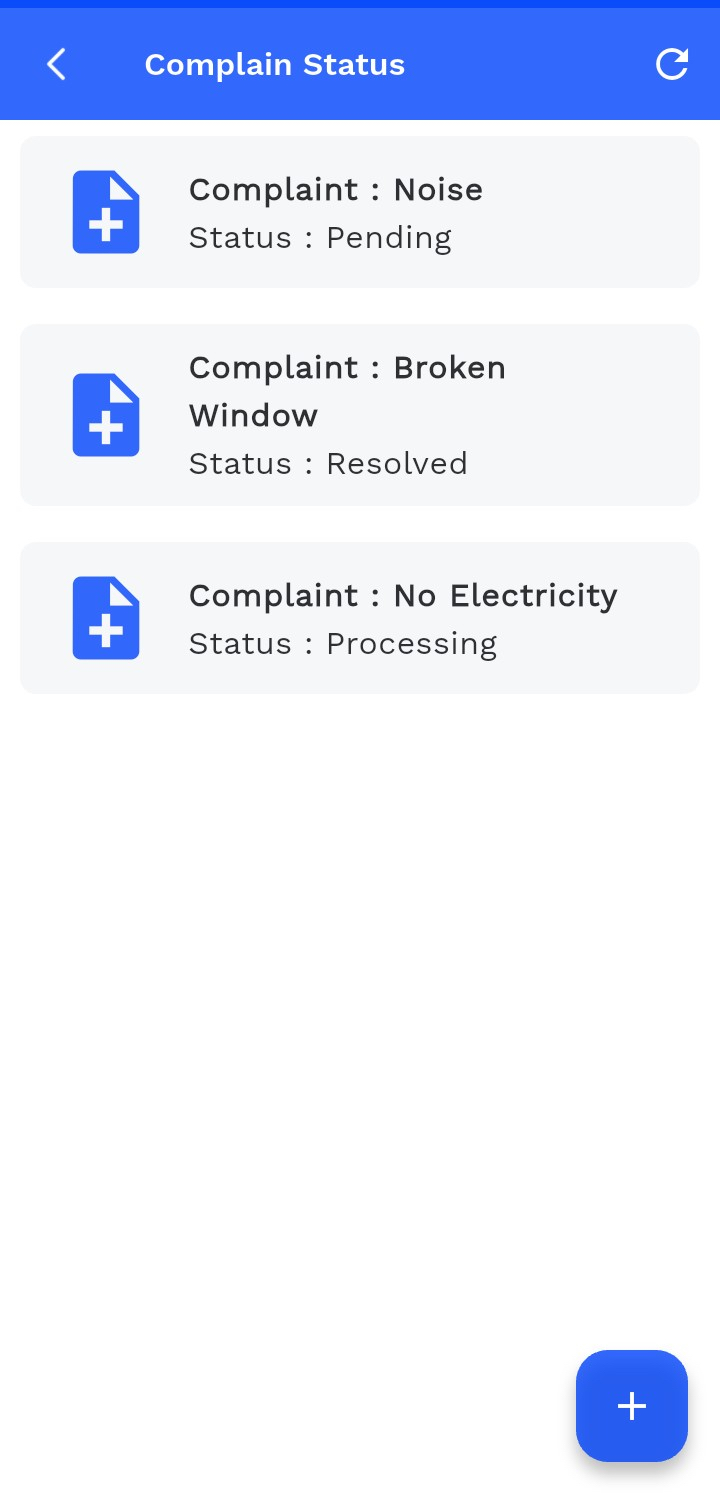 Complaint status in Facil