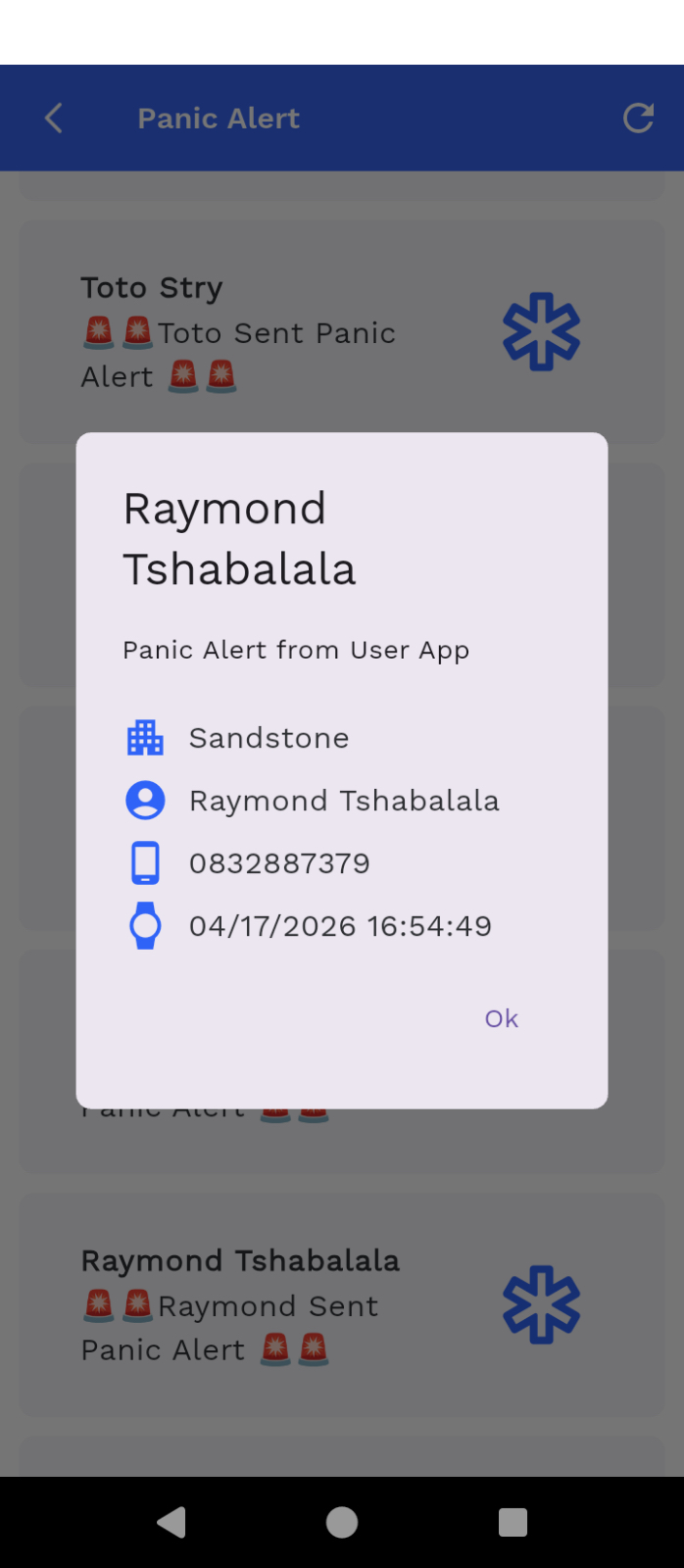 Panic details in Facil