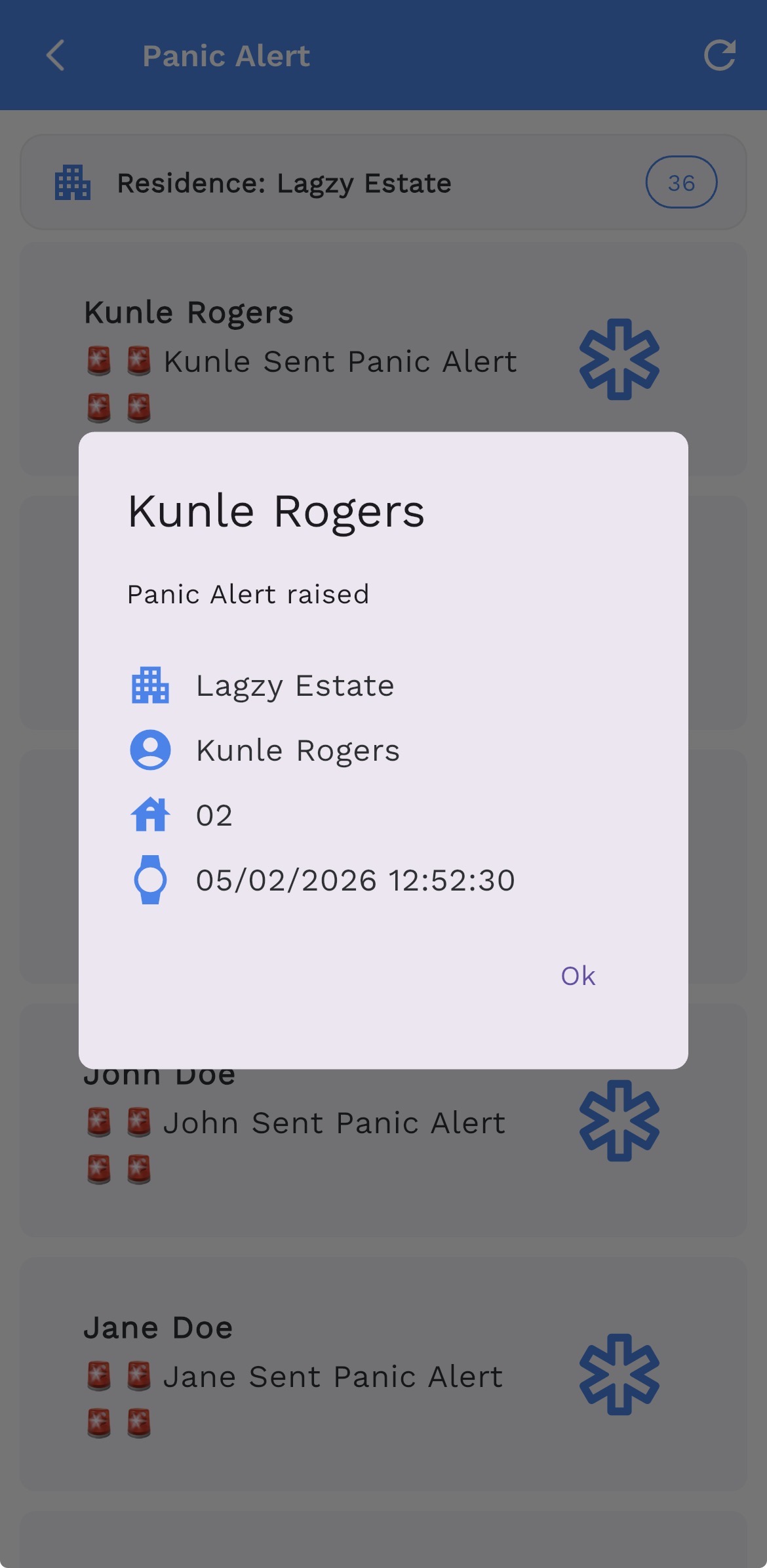 Security panic response details in Facil